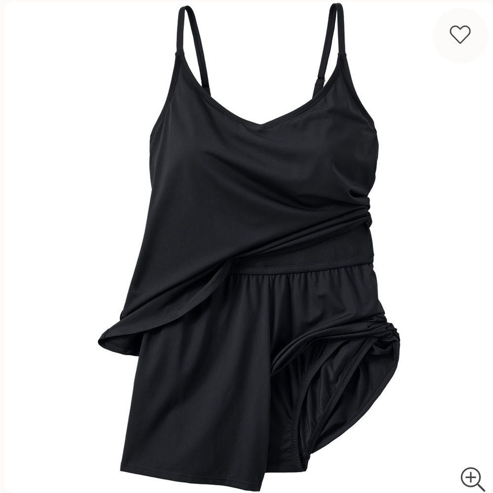 Lands' End Tulip Romper Swimsuit Black - Picture 4 of 7